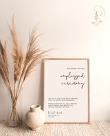 Minimalist Unplugged Ceremony Wedding Sign | Modern Unplugged Ceremony Sign