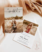 Graduation Party Invitation Template | Minimalist Graduation Announcement