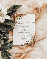 Fall Terracotta Bridal Shower Invite | Fall in Love Invite