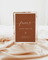 Minimalist Favors Sign | Modern Wedding Favors Sign Template