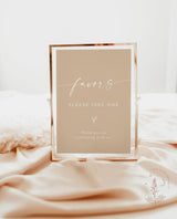 Minimalist Favors Sign | Modern Wedding Favors Sign Template