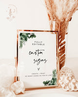 Tropical Custom Sign Template | Tropical Baby Shower Sign