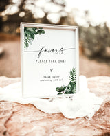 Boho Favors Sign | Tropical Favors Wedding Sign Template