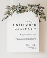 Minimalist Unplugged Ceremony Wedding Sign | Modern Unplugged Ceremony Sign