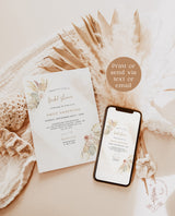 Pampas Grass Bridal Shower Invitation | Boho Bridal Shower Invite