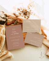 Terracotta Wedding Invitation Template | Minimalist Wedding Invite