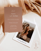 Minimalist Wedding Invitation Template | Dusty Terracotta Wedding Invite