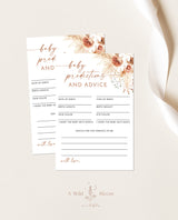 Baby Shower Advice and Predictions Card | Girl Baby Shower