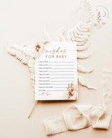 Boho Wishes for Baby Shower Card | Bohemian Baby Shower