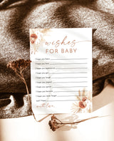 Boho Wishes for Baby Shower Card | Bohemian Baby Shower