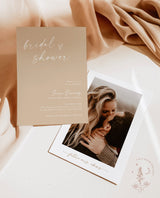 Minimalist Bridal Shower Invitation | Boho Beige Bridal Shower Invite