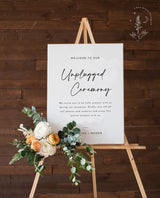 Minimalist Unplugged Wedding Sign Template | Editable Welcome Sign