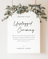 Minimalist Unplugged Wedding Sign Template | Editable Welcome Sign