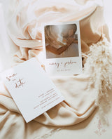 Terracotta Photo Save the Date Template | Minimalist Save the Date Template