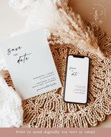 Minimalist Save the Date Template | Photo Save the Date Invite 