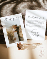 Photo Thank You Card Template | Minimalist Wedding Thank You Card