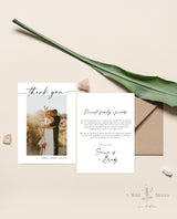 Photo Thank You Card Template | Minimalist Wedding Thank You Card