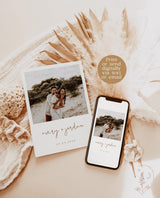 Minimalist Wedding Invitation Template | Modern Beige Wedding Invite