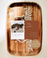 Minimalist Wedding Invitation Template | Modern Beige Wedding Invite