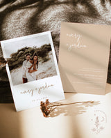 Minimalist Wedding Invitation Template | Modern Beige Wedding Invite