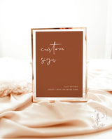 Burnt Orange Custom Sign Template | Terracotta Wedding Custom Sign