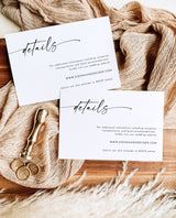 Minimalist Details Card | Modern Wedding Details Card