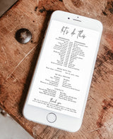 Digital Wedding Party Timeline | Bridal Party Itinerary