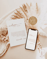 Minimalist Wedding Events Card | Terracotta Wedding Events