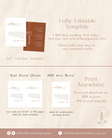 Minimalist Wedding Events Card | Terracotta Wedding Events