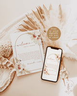 Boho Minimalist Wedding Events Card | Terracotta Wedding Events