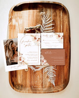 Terracotta Wedding Invitation Template | Minimalist Wedding Invite