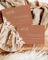 Terracotta Details Card | Minimalist Wedding Invite Insert