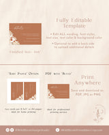 Terracotta Details Card | Minimalist Wedding Invite Insert