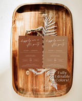 Photo Wedding Announcement | Terracotta Elopement Announcement