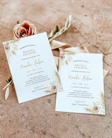 Pampas Grass Bridal Shower Invitation | Boho Bridal Shower Invite