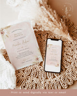 Pampas Grass Bridal Shower Invitation | Boho Tropical Bridal Shower