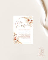 Pampas Grass Books for Baby Card | Book Request Insert