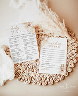 Boho Baby Shower Game Bundle | Pampas Grass Baby Shower