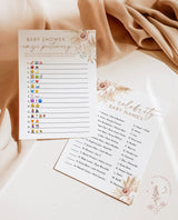 Boho Baby Shower Game Bundle | Pampas Grass Baby Shower