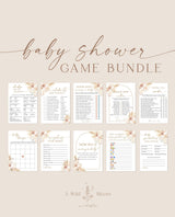 Boho Baby Shower Game Bundle | Pampas Grass Baby Shower