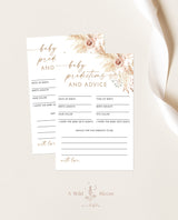 Baby Shower Advice and Predictions Card | Girl Baby Shower