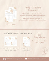 Pampas Grass Baby Bingo Game | Boho Baby Shower Game
