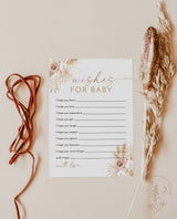 Boho Wishes for Baby Shower Card | Bohemian Baby Shower