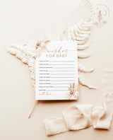 Boho Wishes for Baby Shower Card | Bohemian Baby Shower