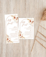 Pampas Grass Wedding Menu Template | Terracotta Wedding Menu