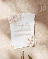 Boho Books for Baby Card | Pampas Grass Baby Shower
