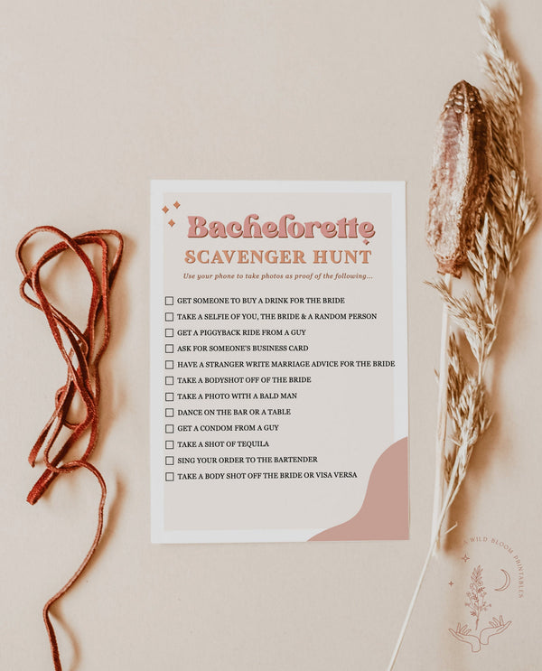 Bachelorette Scavenger Hunt Game | Retro Bachelorette Party 