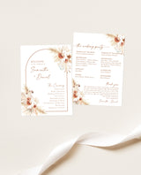 Pampas Grass Wedding Program | Desert Wedding Program