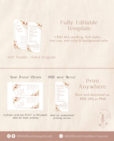 Bohemian Wedding Program | Desert Wedding Program