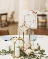Pampas Grass Wedding Table Numbers | Modern Minimalist Table Numbers